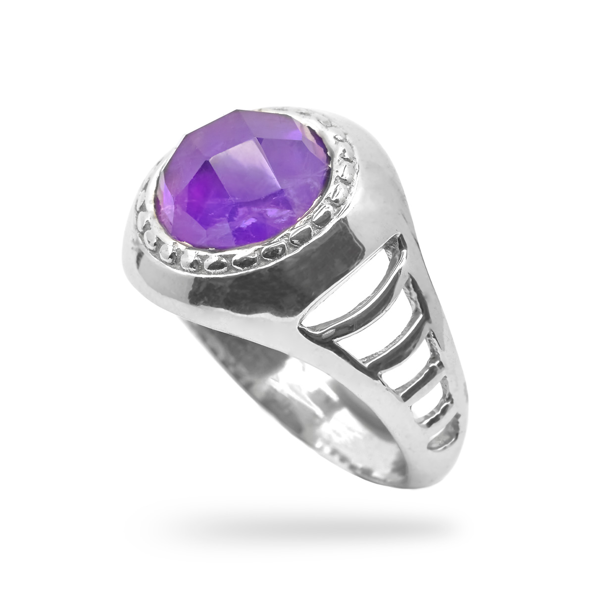 Bague amethyste argent Violette